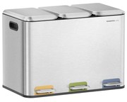 Odpadkový koš Bliss 3x15 l stříbrný