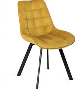 Vintino kreslo BERA Velvet -horčicová farba, nohy hnede - vintino.sk