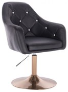 LuxuryForm DESIGN Kreslo ROMA na zlatom tanieri - čierne