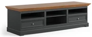 PROXIMA.store - Rustikálny veľký TV stolík - BELLUNO ELEGANT FARBA: grafit - prírodná borovica