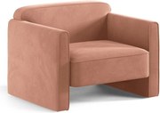 Ružové zamatové kreslo Abby – Micadoni