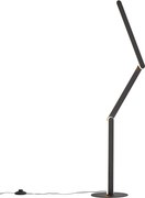 Dizajnová stojaca lampa čierna vrátane LED s 3-stupňovým stmievaním - Gate