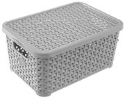 Úložný box, ratanový košík, HOBBY s vekom, sivý 6 l - 29 x 20 x 13 cm