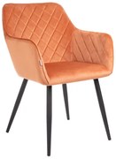 Jedálenská stolička SHELTON zamatová oranžová 860534