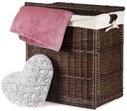 Kôš na bielizeň s látkou prútený hranatý provence Prosop VI.š. 52 x hl. 40 x v. 60(cm)