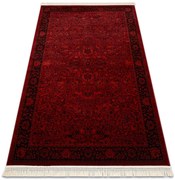 Koberec ORIENT 5125 so strapcami / rám, orientálny / klasický, bordový / čierny