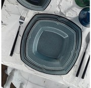 24-dielna jedálenská súprava, modrá/porcelán