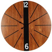 Nástenné hodiny Wooden, čierna/hnedá