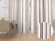 Biante Bavlnený záves Sandra SA-618 Hnedý ľudový vzor na bielom 140x140 cm