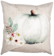 Béžovo-sivá obliečka na vankúš s tekvicou a kvetmi Country Style Pumpkin - 45*45 cm