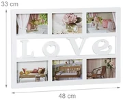 Fotorám Love na 6 fotiek, biely, gm 2432, 48x33cm