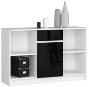 Komoda B-17 120 cm biela/čierna