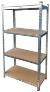 Kovový Regál R150 pozinkovaný 150x70x30cm – 4 police/150kg