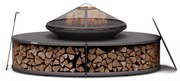 Firebowl Ebeko 3 v 1, možno použiť ako gril alebo stôl, grilovací rošt + ochrana proti iskrám