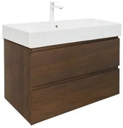 Kúpeľňová skrinka s umývadlom SAT B-Way 99x50x45 cm matný orech BWAY2100NUTU2BBI
