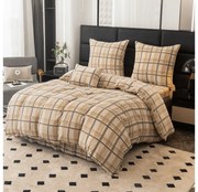 Obliečky mikroplyš PLAID krémové Rozmer obliečky: 2 ks 70 x 90 cm | 200 x 220 cm