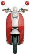 Nástenná kovová ceduľa Scooter Red - 27*1*50 cm