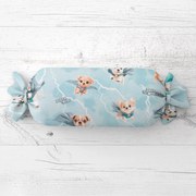 Biante Detský vankúš valec bonbon Sandra SA-651 Psí superhrdinovia na ľadovo modrom 15x40 cm