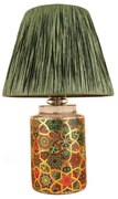 Zelená stolová lampa s tienidlom z papierového výpletu (výška 38 cm) Alev – Opviq lights