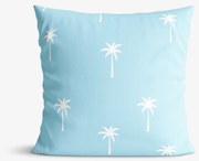 Goldea bavlnená obliečka na vankúš - palmy na pastelovo modrej 40 x 40 cm