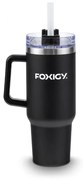 Foxigy Termohrnček do auta so slamkou 1200 ml Black