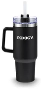 Foxigy Termohrnček do auta so slamkou 1200 ml Black