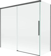 Mexen Rox, 2-krídlová posuvná vaňová zástena 170 + 70 x 150 cm, 8mm číre sklo, brúsený grafit profil, 8C9-170-070-66-00