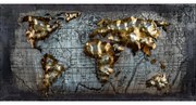 Kovový obraz Mapa sveta FAM0874 80x40cm