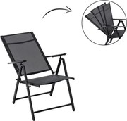 CH Polohovateľná záhradná oceľová stolička Glam - čierna