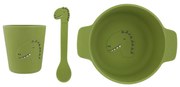 Detská silikónová jedálenská súprava Mr. Dino