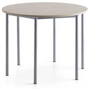 Stôl BORÅS PLUS, Ø1200x900 mm, laminát - jaseň, strieborná