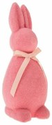 Veľkonočná dekorácia zajac Ben s mašľou, ružová, 21 x 22 x 65 cm