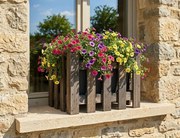 AMADEA Drevený obal s kvetináčom tmavý, 27x27x21cm Český výrobok