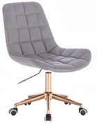 LuxuryForm DESIGN Stolička PARIS na zlatej podstave s kolieskami - šedá