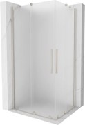 Mexen Velar Duo, sprchový kút s posuvnými dverami 90 x 80 cm, 8mm sklo námraza, brúsená oceľ, 871-090-080-32-97