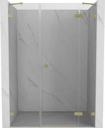 Mexen Lunar, pravé otočné sprchové dvere 120 cm, 8mm číre sklo, zlatý matný profil, 834S-120-050-55-00-P