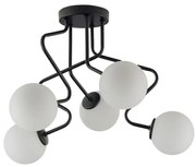 Luster na tyči ZIGZAG 5xG9/12W/230V čierna