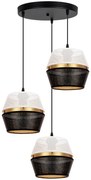 Luster na lanku PARIS 3xE27/60W/230V pr. 45 cm biela/čierna/zlatá