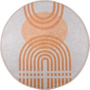 Oranžový/sivý prateľný okrúhly koberec ø 100 cm Arch – Vitaus