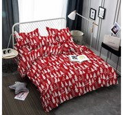 Bavlnené obliečky CHRISTMAS TREES červené Rozmer obliečky: 2 ks 70 x 90 cm | 200 x 220 cm