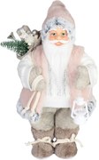 Dekorácia MagicHome Vianoce, Santa, s darčekom, ružovo-hnedý, 30 cm (30)