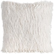 CHLPATÁ DEKORAČNÁ OBLIEČKA NA VANKÚŠ ADORE 45X45 CM BIELA