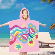 Detské pončo BUTTERFLY ružové 60x90 cm