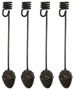 House Doctor Závesný svietnik na stromček Mini cone Antique brown – set 4 ks