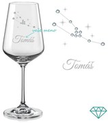 Pohár na víno súhvezdia Býka s kryštálmi