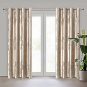 ZATEMŇOVACÍ ZÁVES NA KRÚŽKOCH IDALIA 140X250 CM LISTY