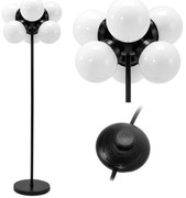 Toolight - Podlahová lampa 6xE27 APP905-6F, čierna-biela, OSW-03204