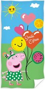 Bavlněná plážová osuška Prasiatko Peppa s balónikmi - 100% bavlna, froté s gramážou 300 gr./m² - 70 x 140 cm