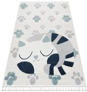 Detský koberec YOYO GD59 biely / sivý - mačička