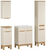 Koupelnová sestava Bali Lava se zápustným umyvadlem a skříňkami 60 cm kašmírová/dub wotan